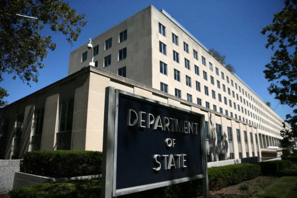 WASHINGTON, DC - SEPTEMBER 12:  A sign stand outside the U.S. State Department September 12, 2012 in Washington, DC. U.S. Ambassador to Libya J. Christopher Stevens and three other Americans were killed in an attack on the U.S. Consulate in Benghazi, Libya.  (Photo by Alex Wong/Getty Images)