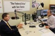 VBA Undersecretary Paul Lawrence, left, talks to Tom Temin at Federal News Radio