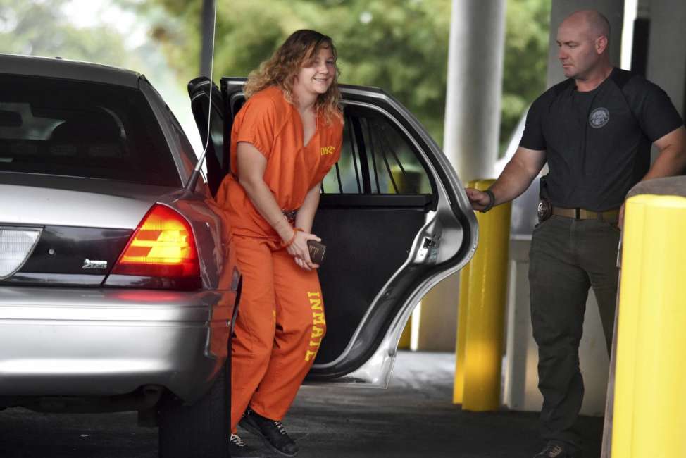 Reality Winner arrives at a courthouse in Augusta, Ga., Thursday, Aug. 23, 2018, after she pleaded guilty in June to copying a classified U.S. report and mailing it to an unidentified news organization. (Michael Holahan/The Augusta Chronicle via AP)