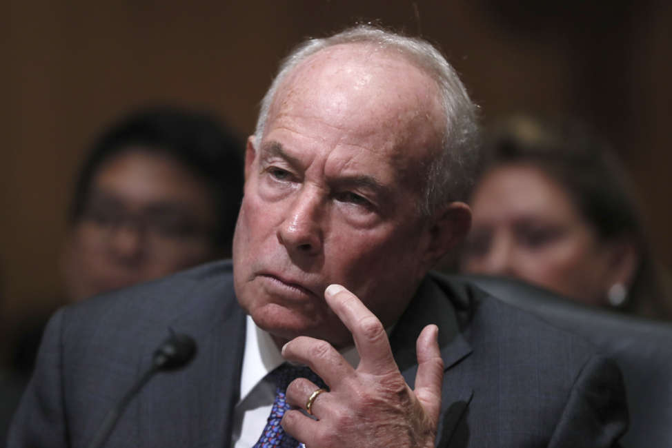 Andrew Saul listens during his confirmation hearing to be commissioner of the Social Security Administration, on Capitol Hill in Washington, Tuesday, Oct. 2, 2018. (AP Photo/J. Scott Applewhite)