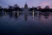 FILE - This Feb. 9, 2018, file photo shows the Capitol Dome of the Capitol Building at sunrise in Washington. The federal budget deficit has surged to $779 billion in fiscal 2018, its highest level in six years as President Donald Trump's tax cuts caused the government to borrow more heavily in order to cover its spending. The Treasury Department said Monday, Oc. 15, that the deficit climbed $113 billion from fiscal 2017. (AP Photo/Andrew Harnik, File)