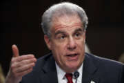 Department of Justice Inspector General Michael Horowitz testifies during a hearing of the Senate Judiciary Committee to examine Horowitz's report of the FBI's Clinton email probe, on Capitol Hill, Monday, June 18, 2018 in Washington. (AP Photo/Alex Brandon)