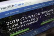 This Tuesday, Oct. 23, 2018 photo shows HealthCare.gov website on a computer screen in New York. The sign-up period for next year’s individual health insurance coverage runs from Nov. 1 to Dec. 15. Picking a plan can initially involve several trips to websites like healthcare.gov just to understand the options. Shoppers who want to stick with the same plan must scrutinize it for changes. (AP Photo/Patrick Sison)