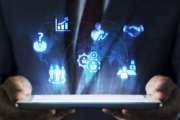 Human resources concept on tablet with hologram