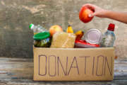 Donation box with food.