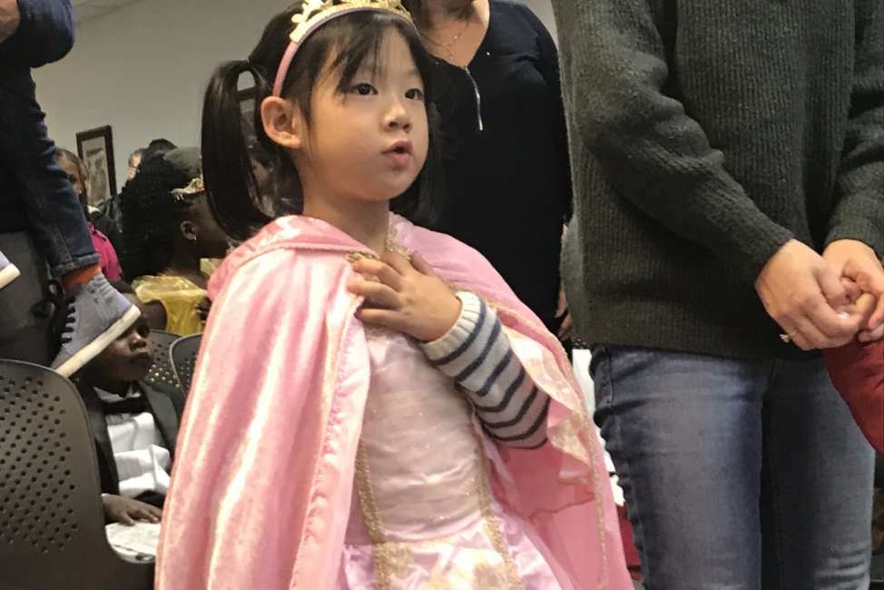 Children sworn in as US citizens on Halloween wore costumes.