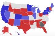 States whose governors changed parties Tuesday include Alaska, Kansas, New Mexico, Nevada, Illinois, Wisconsin, Michigan and Maine. States that elected new governors from the same party include California, Colorado, Florida, Idaho, Iowa, Ohio, Oklahoma, South Dakota, Tennessee, and Wyoming. Republican Brian Kemp was determined the winner in Georgia but Democratic candidate Stacy Abrams had not conceded as of 3:30 p.m. Wednesday.