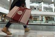 FILE- In this Dec. 22, 2017, file photo, people shop at the Pentagon City Mall in Arlington, Va.  Americans lifted their spending 0.4 percent in November from the previous month, a moderate gain that should sustain steady economic growth. Personal incomes rose 0.2 percent, down from 0.5 percent in the previous month, the Commerce Department said Friday, Dec. 21, 2018.(AP Photo/Susan Walsh, File)