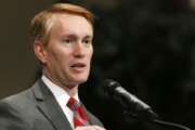 FILE - In this June 17, 2016 file photo, U.S. Sen. James Lankford, R-Okla., speaks to the new Oklahoma Highway Patrol Officers during their graduation ceremony in Edmond, Okla. Lankford and Oklahoma's four incumbent GOP U.S. House members who face challengers in this year's general election all have massive fundraising advantages and are heavy favorites in next month's general election. (AP Photo/Sue Ogrocki, File)