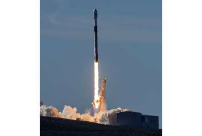 FILE - In this Dec. 3, 2018, file photo, In this photo provided by the U.S. Air Force, a SpaceX Falcon 9 rocket, carrying the Spaceflight SSO-A: SmallSat Express, launches from Space Launch Complex-4E at Vandenberg Air Force Base, Calif. President Donald Trump is expected to sign an executive order soon, possibly as early as Tuesday, Dec. 18, creating a U.S. Space Command that will better organize and advance the military's vast operations in space, U.S. officials say. (Senior Airman Clayton Wear/U.S. Air Force via AP, File)