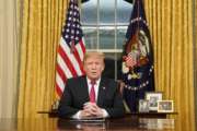 President Donald Trump speaks from the Oval Office of the White House as he gives a prime-time address about border security Tuesday, Jan. 8, 2018, in Washington. (Carlos Barria/Pool Photo via AP)