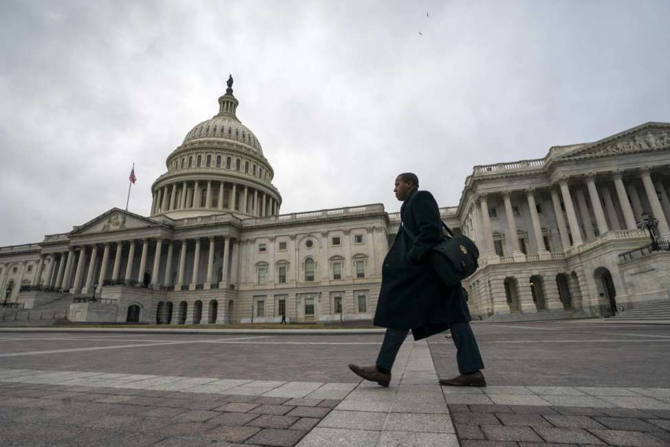 The Capitol is seen as the partial government shutdown lurches into a third week with President Donald Trump standing firm in his border wall funding demands, in Washington, Monday, Jan. 7, 2019. After no weekend breakthrough to end a prolonged shutdown, newly empowered House Democrats are planning to step up pressure on Trump and Republican lawmakers to reopen the government. (AP Photo/J. Scott Applewhite)