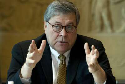 Attorney General William Barr speaks in a roundtable to address elder financial exploitation, at Department of Justice in Washington, Thursday, March 7, 2019. (AP Photo/Jose Luis Magana)