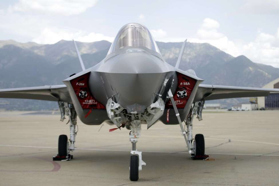 FILE - In this Sept. 2, 2015, file photo, an F-35 jet sits on the tarmac at its new operational base at Hill Air Force Base, in northern Utah. (AP Photo/Rick Bowmer, File)