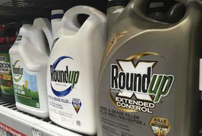 FILE -  In this Feb. 24, 2019, file photo, containers of Roundup are displayed on a store shelf in San Francisco. The Environmental Protection Agency is reaffirming that a popular weed killer is safe for users, even as legal claims mount from people who blame the herbicide for their cancer. The EPA’s draft findings Tuesday, April 30, come after two recent multimillion-dollar U.S. court judgments against the herbicide. (AP Photo/Haven Daley, File)