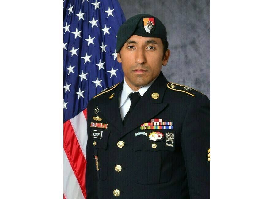 This undated photo provided by the U.S. Army shows U.S. Army Staff Sgt. Logan Melgar Green Beret, who died from non-combat related injuries in Mali in June 2017. The attorney for Navy SEAL Adam Matthews, one of four U.S. servicemen charged in the death of Melgar, said Matthews will plead guilty Thursday, May 16, 2019, to hazing, assault and other charges. But a murder charge will be dropped. (U.S. Army via AP)