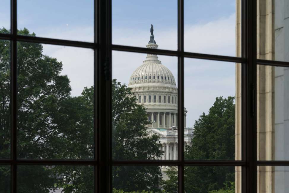 The Capitol is seen as special counsel Robert Mueller makes his first public statement on the Russia investigation amid demands for Mueller to testify on Capitol Hill about his findings and tension with Attorney General William Barr over the handling of his report, in Washington, Wednesday, May 29, 2019. (AP Photo/J. Scott Applewhite)