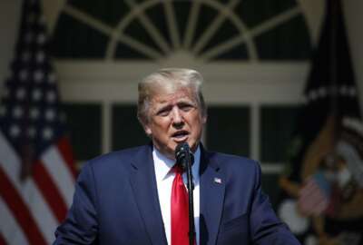 President Donald Trump speaks before signing H.R. 1327, an act ensuring that a victims' compensation fund related to the Sept. 11 attacks never runs out of money, in the Rose Garden of the White House, Monday, July 29, 2019, in Washington. (AP Photo/Alex Brandon)
