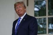 President Donald Trump walks into the Oval Office of the White House for a meeting with Mongolian President Khaltmaa Battulga, Wednesday, July 31, 2019, in Washington. (AP Photo/Evan Vucci)