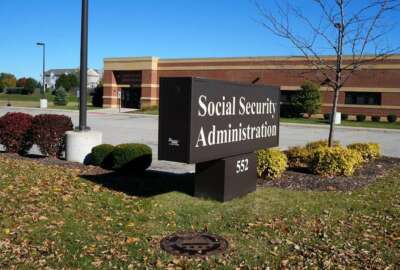 JOLIET, ILLINOIS / UNITED STATES - NOVEMBER 1, 2015: One may apply for social security disability, retirement, and survivor benefits at the Social Security Administration Building in Joliet.