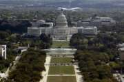 This Sept. 18, 2019, photo shows the view of the U.S. Capitol building from the Washington Monument in Washington. The federal deficit for the 2019 budget year is expected to have soared to near $1 trillion, up more than $200 billion from last year and the largest such gap in seven years. (AP Photo/Patrick Semansky)