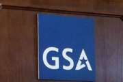 General Services Administration (GSA) logo on podium