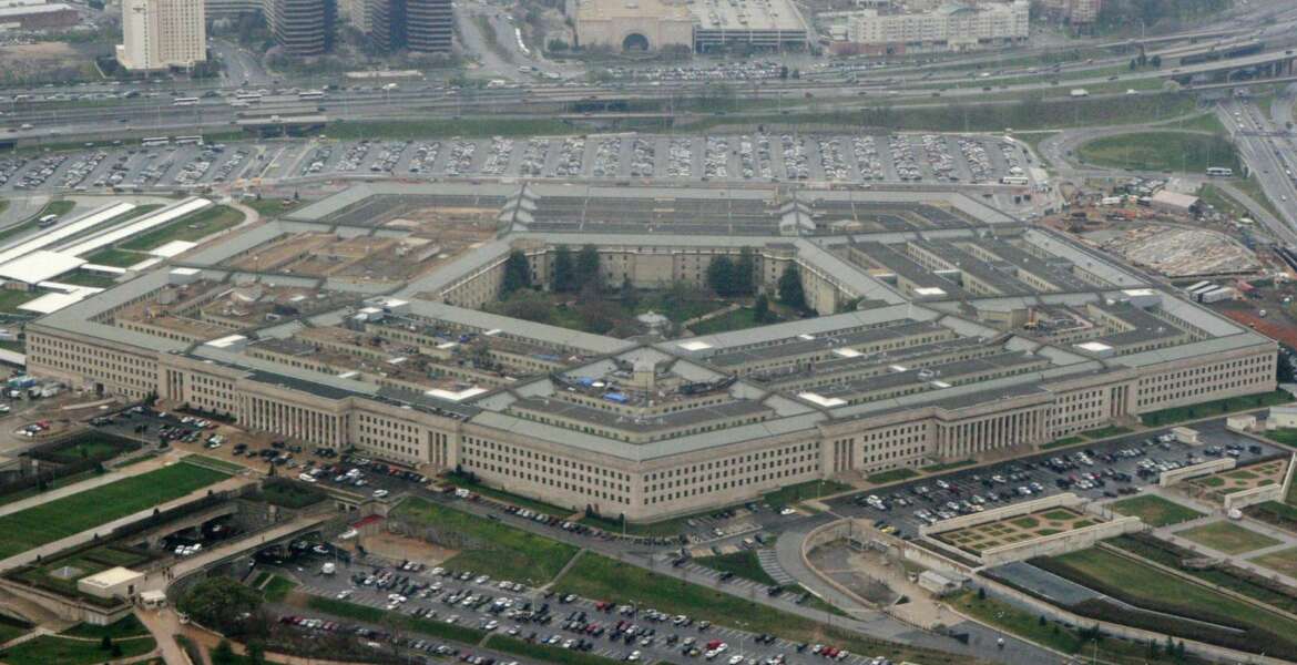 FILE - This March 27, 2008, aerial file photo, shows the Pentagon in Washington. Amazon is protesting the Pentagon’s decision to award a huge cloud-computing contract to Microsoft, citing “unmistakable bias” in the decision. Amazon’s competitive bid for the “war cloud” drew criticism from President Donald Trump and its business rivals. ((AP Photo/Charles Dharapak, File)