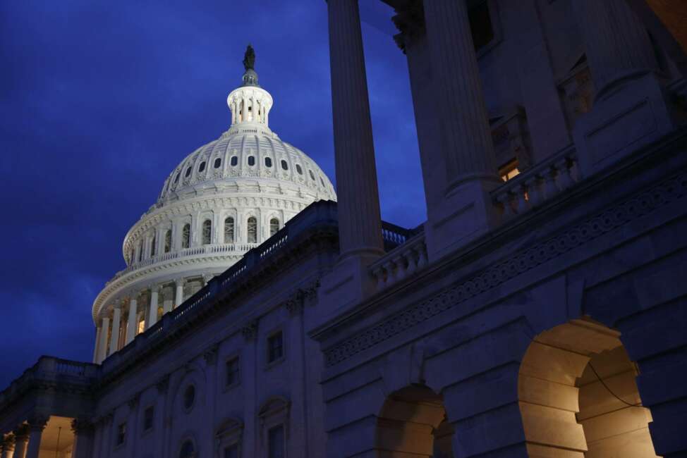 FILE - This June 12, 2019, file photo shows the U.S. Capitol dome in Washington. On Wednesday, Nov. 13, the Treasury Department releases federal budget data for August. (AP Photo/Patrick Semansky, File)