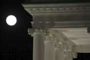 The moon rises over the North Portico of the White House in Tuesday, Nov. 12, 2019, in Washington. With the bang of a gavel, House Intelligence Committee Chairman Adam Schiff will open the hearings into President Donald Trump's pressure on Ukraine to investigate Democratic rival Joe Biden's family. (AP Photo/Steve Helber)