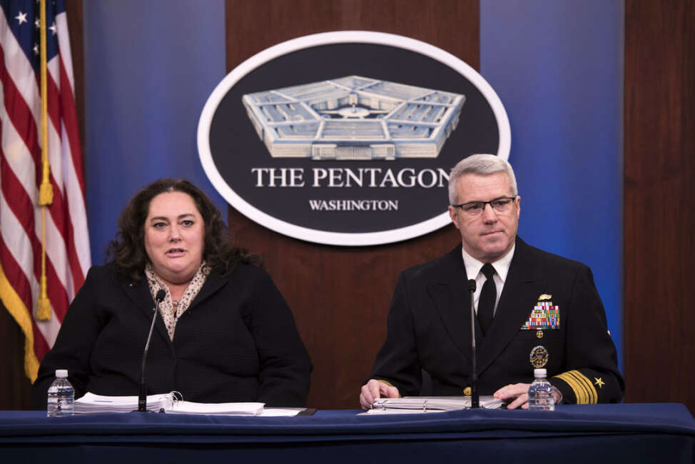 The DoD Budget Brief is held at the Pentagon, Washington, D.C., Feb. 10, 2020. (DoD photo by Navy Petty Officer 2nd Class James K. Lee)