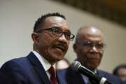 FILE - In this Feb. 4, 2020 file photo, Kweisi Mfume, Democratic nominee for Maryland's 7th Congressional District, speaks at a victory party  in Baltimore.  Kimberly Klacik, and  Mfume won special primaries for the Maryland congressional seat that was held by the late Elijah Cummings.(AP Photo/Gail Burton, File)