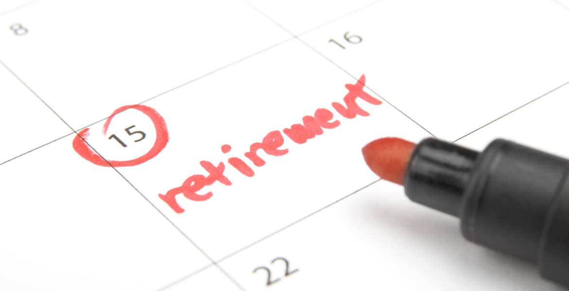 Look forward retirement payday - retirement written in calendar and highlighter
