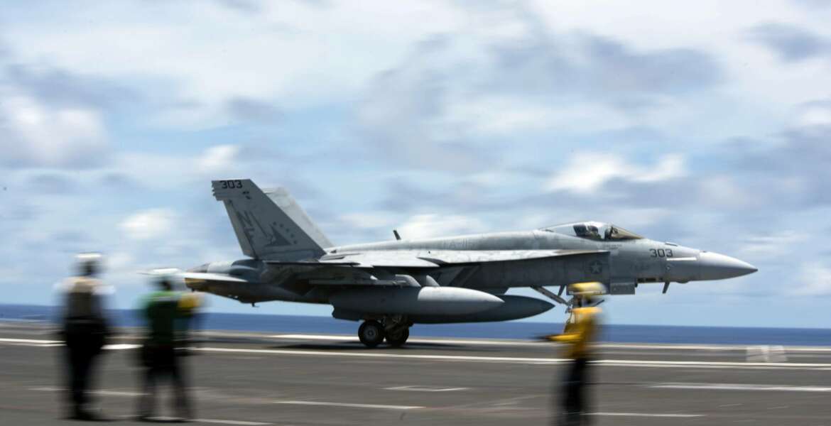 200610-N-ML137-1057 PHILIPPINE SEA (June 10, 2020) In this image provided by the U.S. Navy, an F/A-18E Super Hornet attached to the 