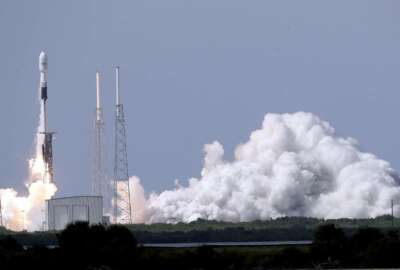 A Falcon 9 SpaceX rocket, with a global positioning satellite for the U.S. Space Force, lifts off from Launch Complex 40 at the Cape Canaveral Air Force Station in Cape Canaveral, Fla., Tuesday, June 30, 2020. (AP Photo/John Raoux)