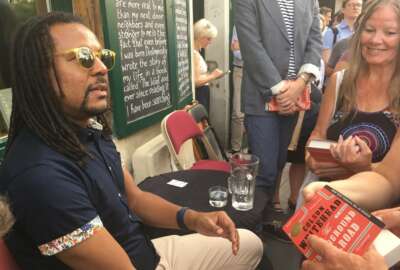 FILE - In this June 20, 2017, file photo, novelist Colson Whitehead speaks to fans after discussing his Pulitzer prize-winning book 