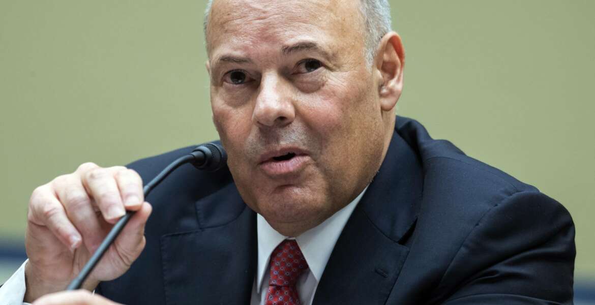Postmaster General Louis DeJoy testifies during a House Oversight and Reform Committee hearing on the Postal Service on Capitol Hill, Monday, Aug. 24, 2020, in Washington. (Tom Williams/Pool via AP)