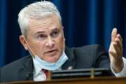 Ranking member Rep. James Comer, R-Ky., questions Postmaster General Louis DeJoy during a House Oversight and Reform Committee hearing on the Postal Service on Capitol Hill, Monday, Aug. 24, 2020, in Washington. (Tom Williams/Pool via AP)