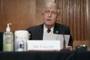 Dr. Francis Collins, Director of the National Institutes of Health, gives an opening statement during a Senate Health, Education, Labor and Pensions Committee hearing to discuss vaccines and protecting public health during the coronavirus pandemic on Capitol Hill, Wednesday, Sept. 9, 2020, in Washington. (Greg Nash/Pool via AP)