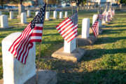 Norfolk Naval Shipyard’s (NNSY) Veteran Employee Readiness Group (VET-ERG) collaborated with Naval Support Activity (NSA) Hampton Roads, Portsmouth Annex, for a flag placement ceremony Nov. 9 at the Captain Ted Conaway Memorial Naval Cemetery in Naval Medical Center Portsmouth (NMCP) in honor of Veterans Day, placing flags on more than 880 graves of fallen service members from eight countries.