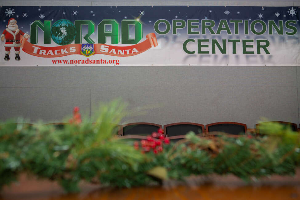 Stock photo of the NORAD Tracks Santa Operations Center, Peterson Air Force Base, Colorado, 23 December 2020. 2020 marks the 65th Anniversary of the NORAD Christmas tradition DoD Photo by Thomas Paul.