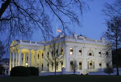 Dusk settles over the White House, Monday, Dec. 7, 2020, in Washington. (AP Photo/Patrick Semansky)