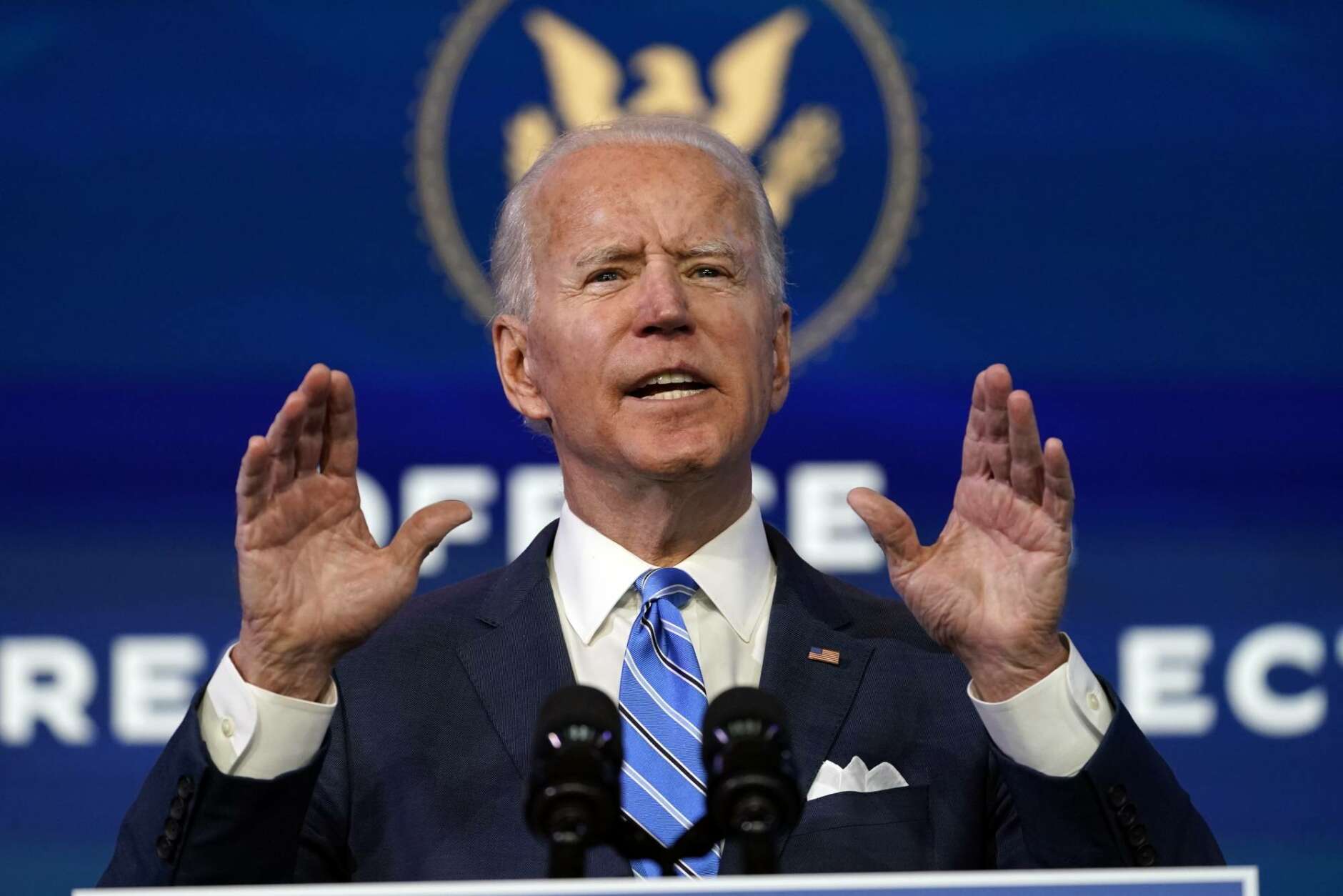 A toilet in the press conference with biden on Craiyon