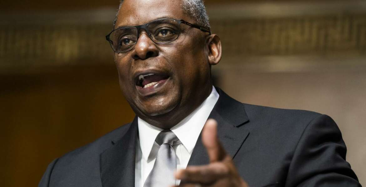 Secretary of Defense nominee Lloyd Austin, a recently retired Army general, speaks during his conformation hearing before the Senate Armed Services Committee on Capitol Hill, Tuesday, Jan. 19, 2021, in Washington. (Jim Lo Scalzo/Pool via AP)