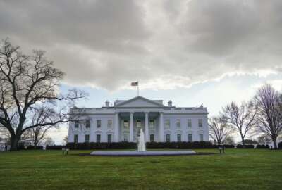 Clouds form over the White House in Washington, Monday, Jan. 18, 2021. (AP Photo/Pablo Martinez Monsivais)