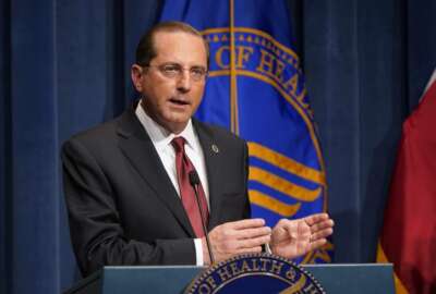 Health and Human Services Secretary Alex Azar speaks during a news conference on Operation Warp Speed and COVID-19 vaccine distribution, Tuesday, Jan. 12, 2021, in Washington. (AP Photo/Patrick Semansky, Pool)