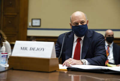 United States Postal Service Postmaster General Louis DeJoy speaks during a House Oversight and Reform Committee hearing on 