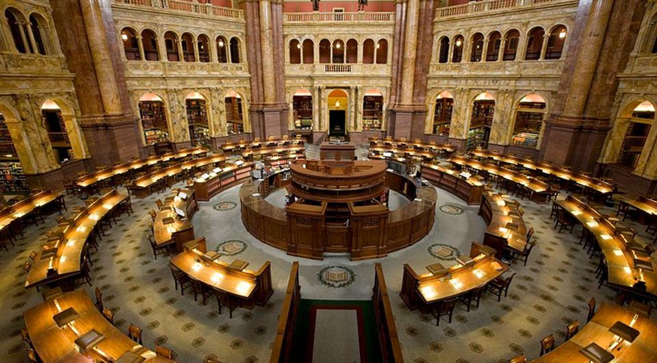 Main Reading Room of the Library of Congress in the Thomas Jefferson Building