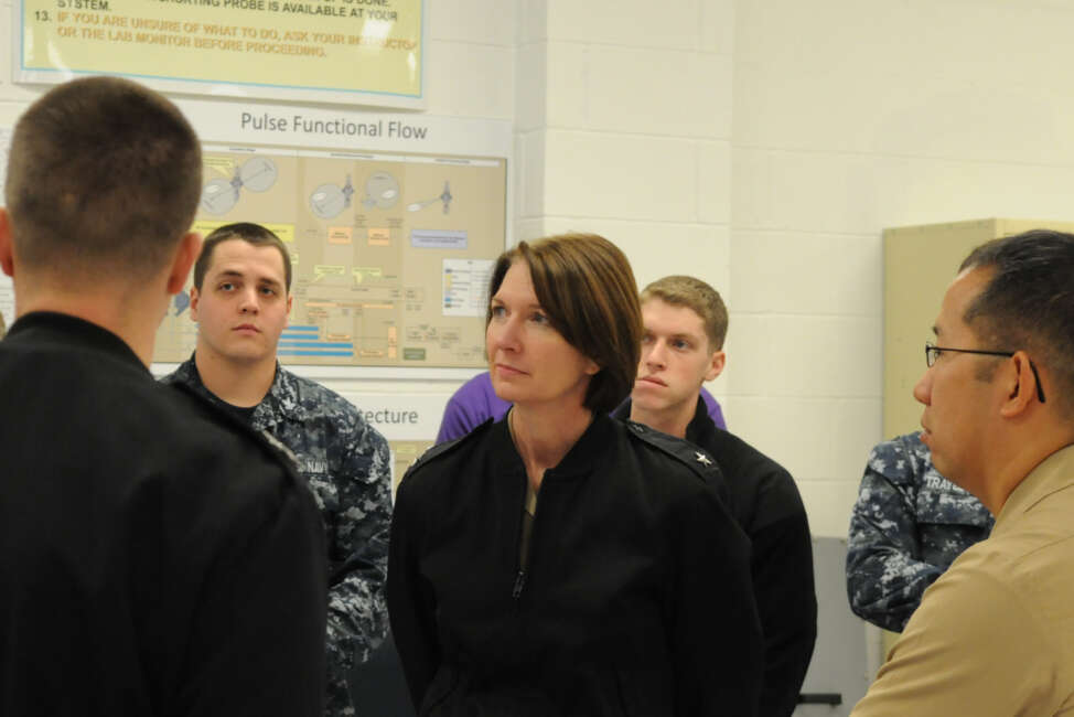 Vice Adm. Nancy Norton, pictured here as a Rear Admiral in 2016. (U.S. Navy photo by Carla M. McCarthy)