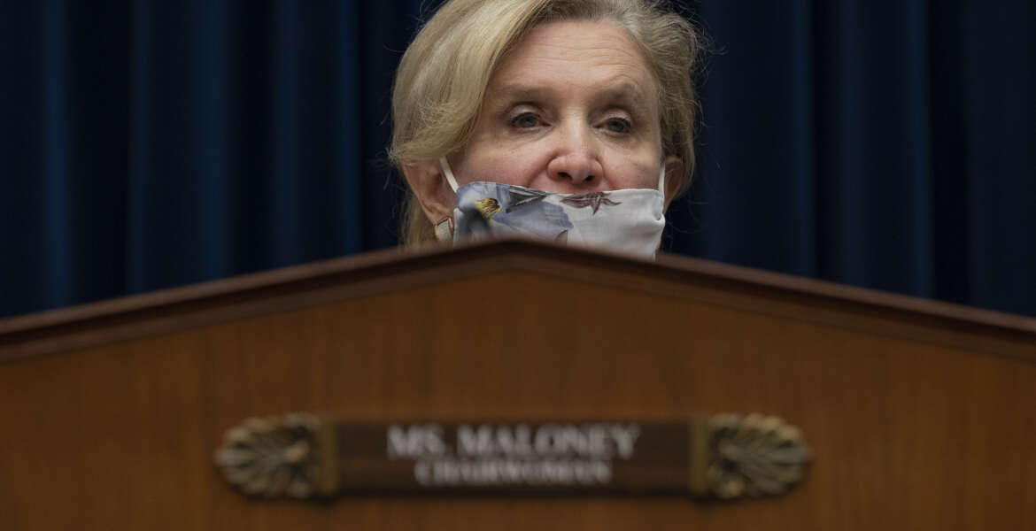 Committee chairwoman Rep. Carolyn Maloney, D-New York, speaks during a House Oversight and Reform Committee hearing on 