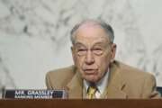 Sen. Chuck Grassley, R-Iowa, speaks as FBI Director Christopher Wray testifies before the Senate Judiciary Committee on Capitol Hill in Washington, Tuesday, March 2, 2021. (Mandel Ngan/Pool via AP)